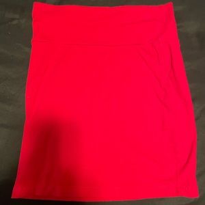 Red mini pencil skirt
